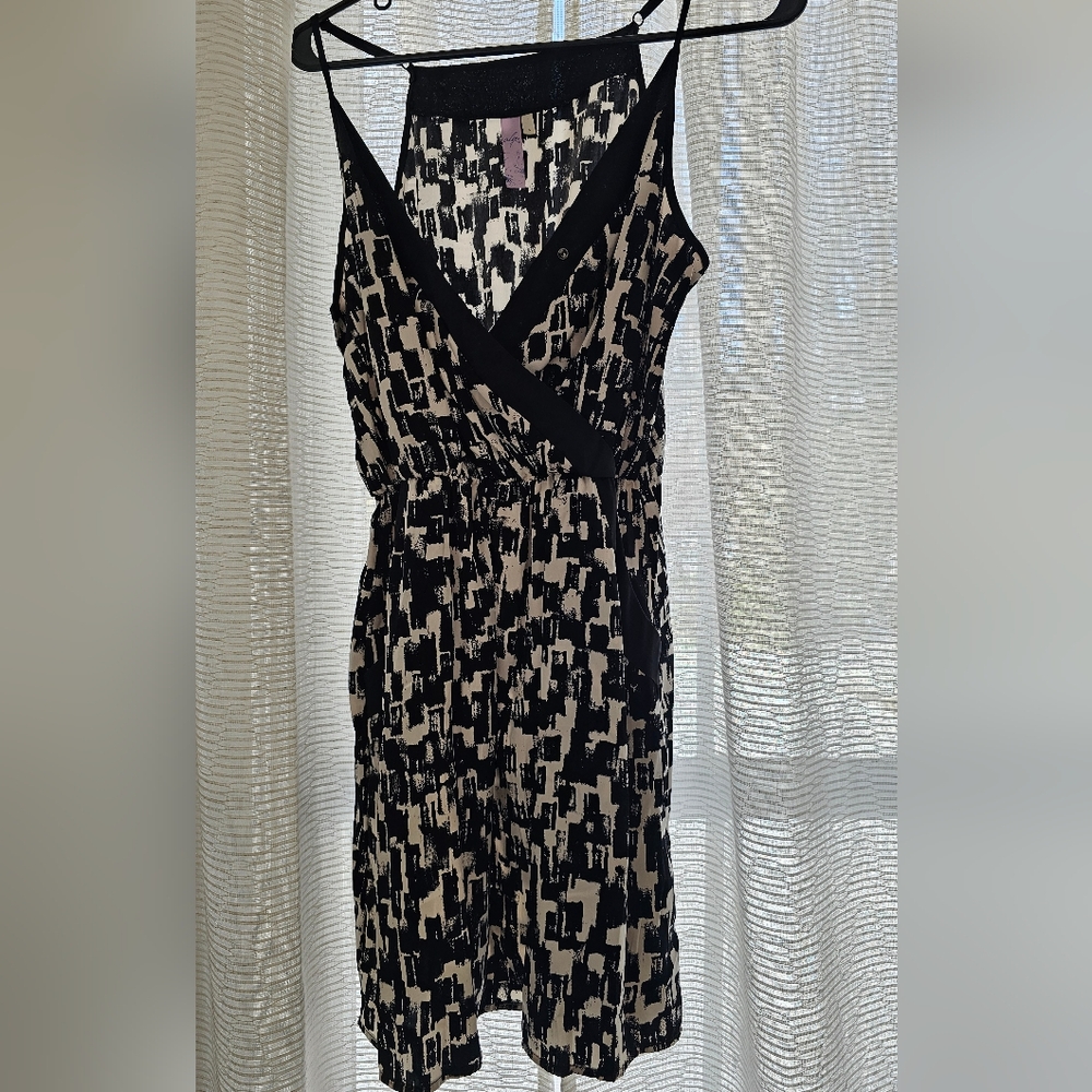 Stylish Black and White Women's Dress - Small